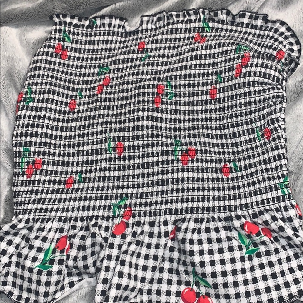 Medium No Boundaries Checkered Cherry Tube Top